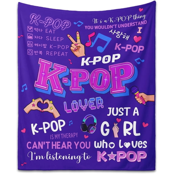 ZhyrZng Kpop Blanket Kpop slayers Blanket | Kpop Toys Merch Throw for Teen Girls & Women Soft Flannel Polyester Music Gifts for Christmas Birthday Sofa Bedding & Travel Warmth