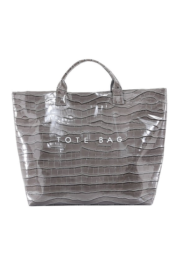 PVC Zipper Tote Bag for Women, Large Plastic Tote Beach Bag, Trendy Plastic Tote Bag Leopard Bags Cheetah Letters Print Bags Large Plastic Shoulder Bag(Cross pattern)