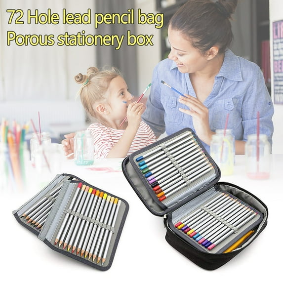 ZhyrZng Pencil Case 72 Slot Pen Storage Bag Pen Bag Art Storage Pen Curtain Drawing Brush Color Pencil Bag Porous Stationery Box Hot Pink