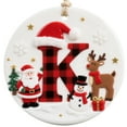 thumbnail image 1 of ZhyrZng Personalized Christmas Ornament, 2025 Ceramic Hanging Ornaments Letter A-Z with Santa, Gift for Kids, Grandkids, Baby’s First Christmas, 1 of 7