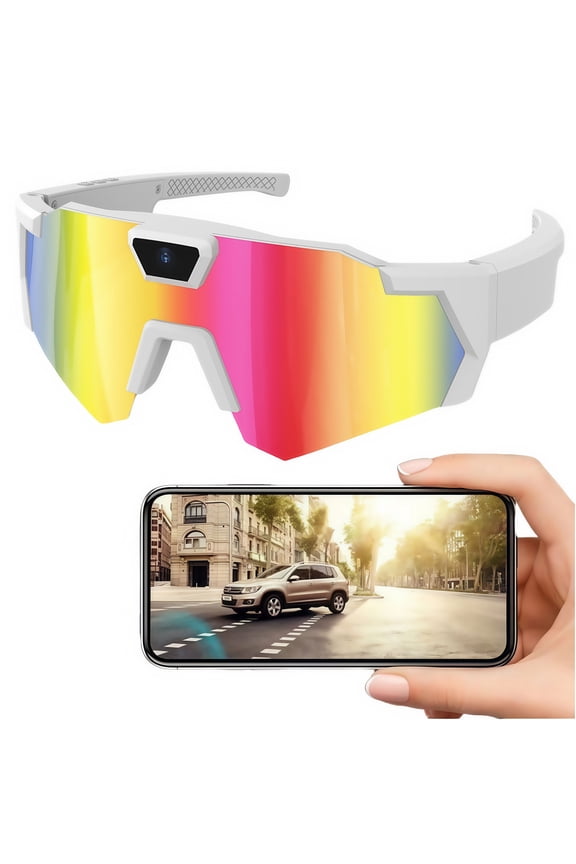 Pov Glasses 4k Video Camera Sunglasses | Pov Glasses Camera 4k & Velo Vision Glasses for Outdoor Sports Cycling Fishing Driving Hiking Hands Free Recording Black