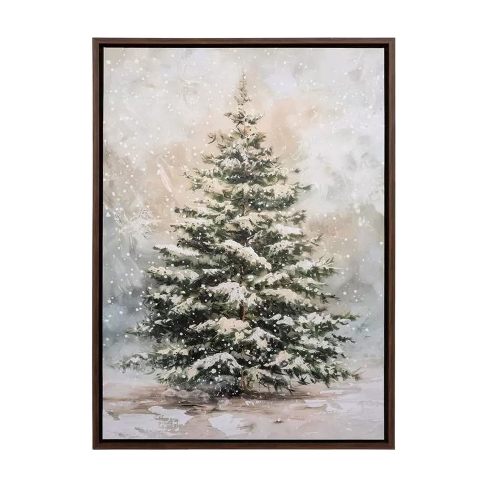 ZhyrZng Pre-Lighted Christmas Canvas Wall Art,Winter Holiday Festive Seasonal Canvas Print, Art Picture Painting Artwork with Pine Tree and Soft Lights, Living Room Bedroom Office Entryway Decor