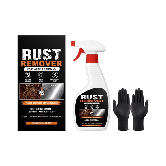 ZhyrZng Professional Rust Removal Spray with Free Safety Gloves, Fast Penetrating Rust Dissolver Lubricant,Rust Protective Spray for Car Metal Parts, Hardware Tools Daily Maintenance