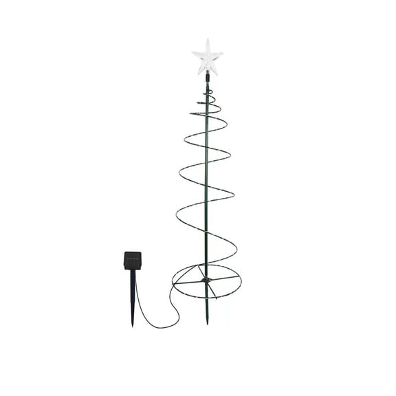 ZhyrZng Solar Spiral Tree Lights Green Iron 8 Modes Warm Light LED Christmas Garden Stake Lamp For Outdoor Yard And Patio Holiday Scenery Decoration