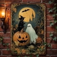 thumbnail image 1 of ZhyrZng Vintage Primitive Halloween Metal Sign 20x30cm Rustic Tin Wall Decor, Whimsical Witch Ghost Pumpkin Scarecrow Pattern, Indoor Outdoor Garden Porch Door Hanging Holiday Decor, 1 of 7