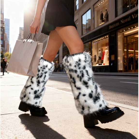 ZhyrZng Winter Leg Warmers Knit Boot Cuffs | Warm Crochet Socks & Stretchy Soft Stockings for Ladies Girls Daily Wear Christmas Party Holiday Gathering Cold Weather Costume Accessory