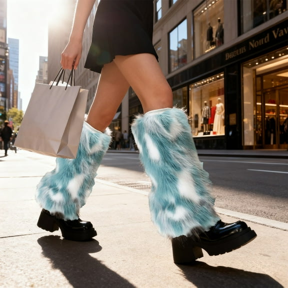 ZhyrZng Winter Leg Warmers Knit Boot Cuffs | Warm Crochet Socks & Stretchy Soft Stockings for Ladies Girls Daily Wear Christmas Party Holiday Gathering Cold Weather Costume Accessory