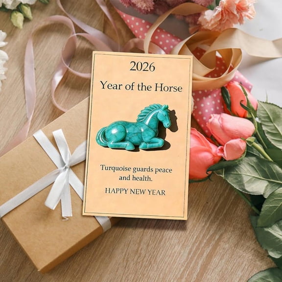 ZhyrZng Year Of The Horse Turquoise Guardian - 2026 Year Of The Horse Fortunate Crystal Figurine Statue, Year Of The Horse 2026 Gem Stone Ornament for Good Luck Wealth Home Decor