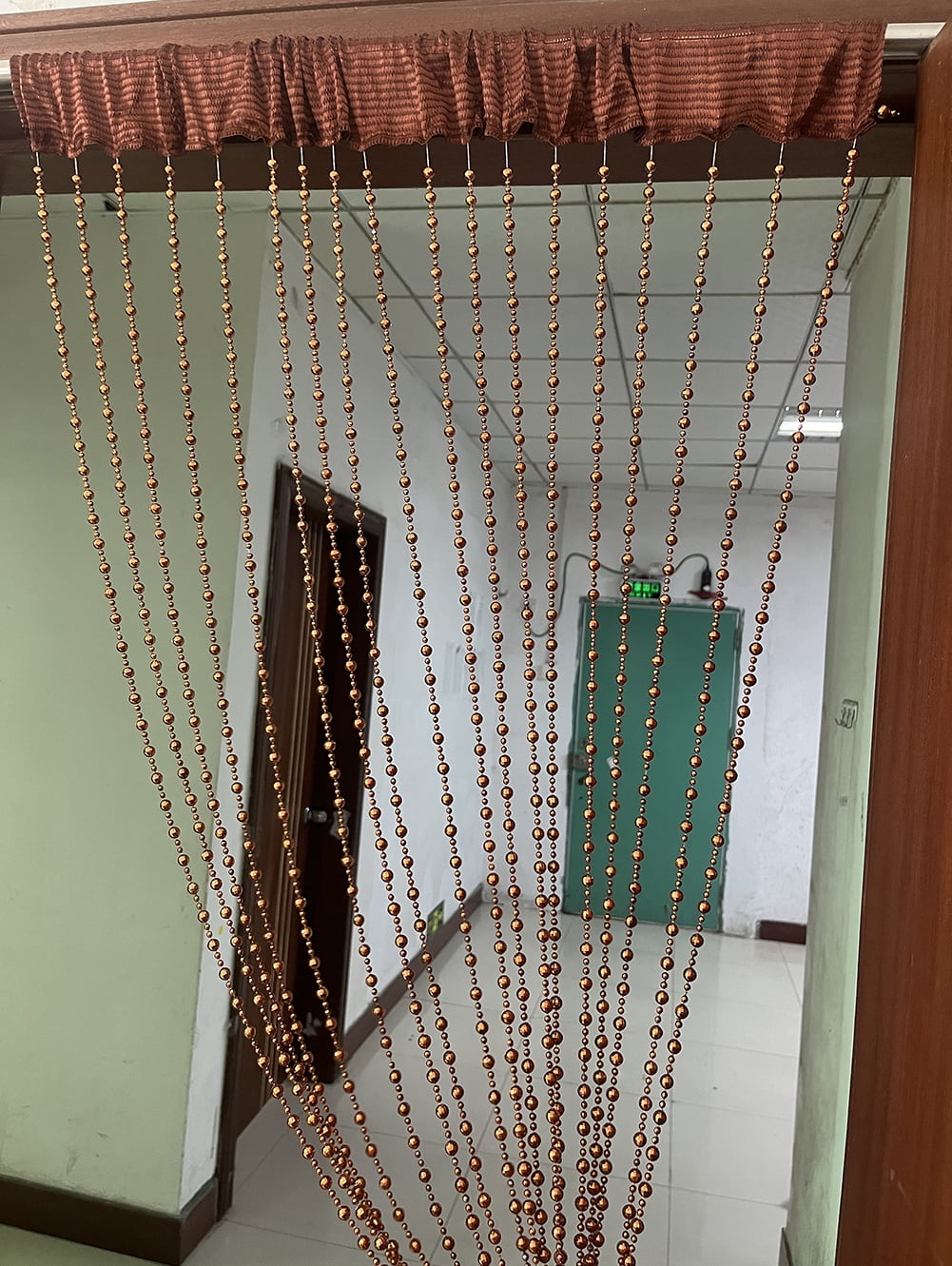 ZiDeTang 100cm x 195cm Sparking Plating Plastic Diamond Décor Beaded Door Curtain String Doorway Room Divider Window Tassel Blind Screen Panel (Brown)