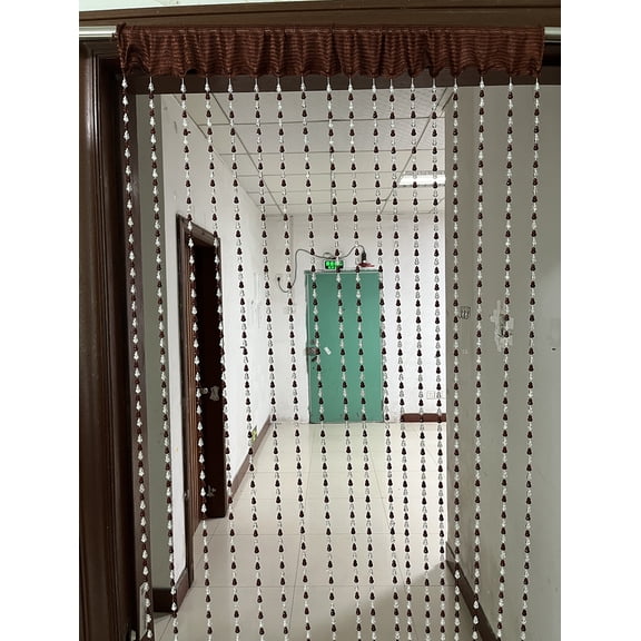 ZiDeTang 18 Rows Acrylic Calabash Door Beaded Curtain Home Décor String Doorway Room Divider Tassel Window Blind Screen Panel for Wedding café Office (39.3" x 76.7",Brown)