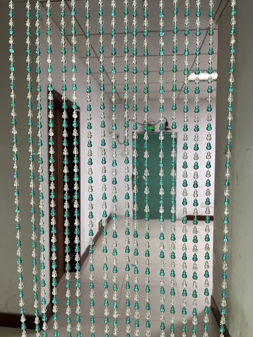 ZiDeTang 18 Rows Acrylic Calabash Door Beaded Curtain Home Décor String Doorway Room Divider Tassel Window Blind Screen Panel for Wedding café Office (39.3" x 76.7",Blue)