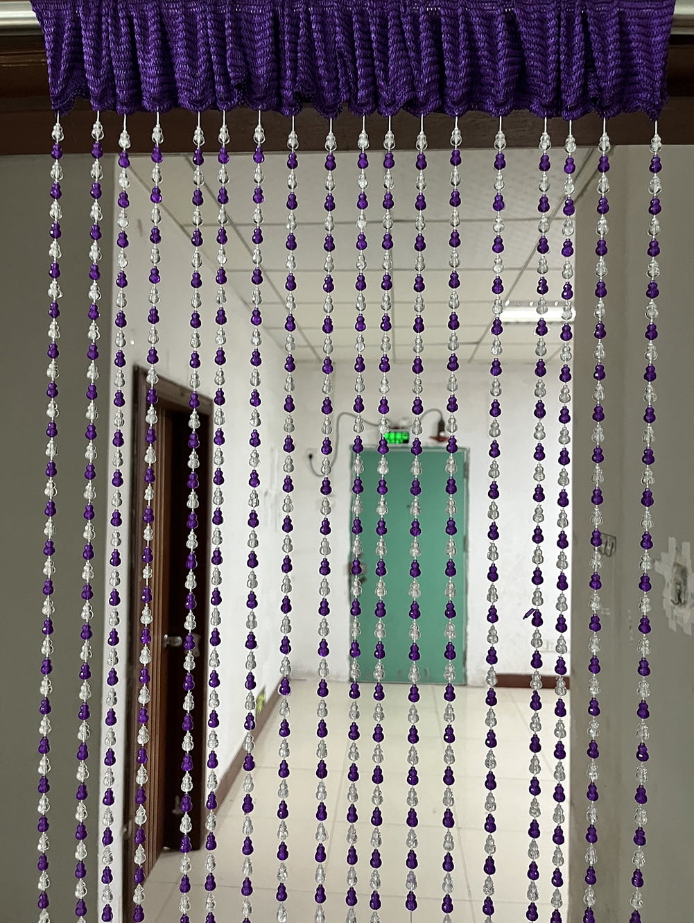 ZiDeTang 18 Rows Acrylic Calabash Door Beaded Curtain Home Décor String Doorway Room Divider Tassel Window Blind Screen Panel for Wedding café Office (39.3" x 76.7",Purple)