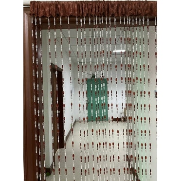 ZiDeTang Acrylic Beaded Door Curtain Décor Tassel Room Divider Curtain (Brown, 100cm by 195cm)