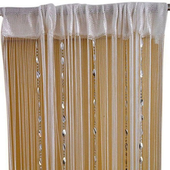 ZiDeTang Beaded Door Curtain Tassel Divider Color White