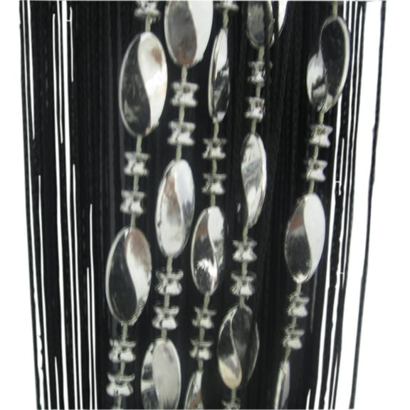 ZiDeTang Beaded Door Curtain Tassel Room Divider Curtain Color Black
