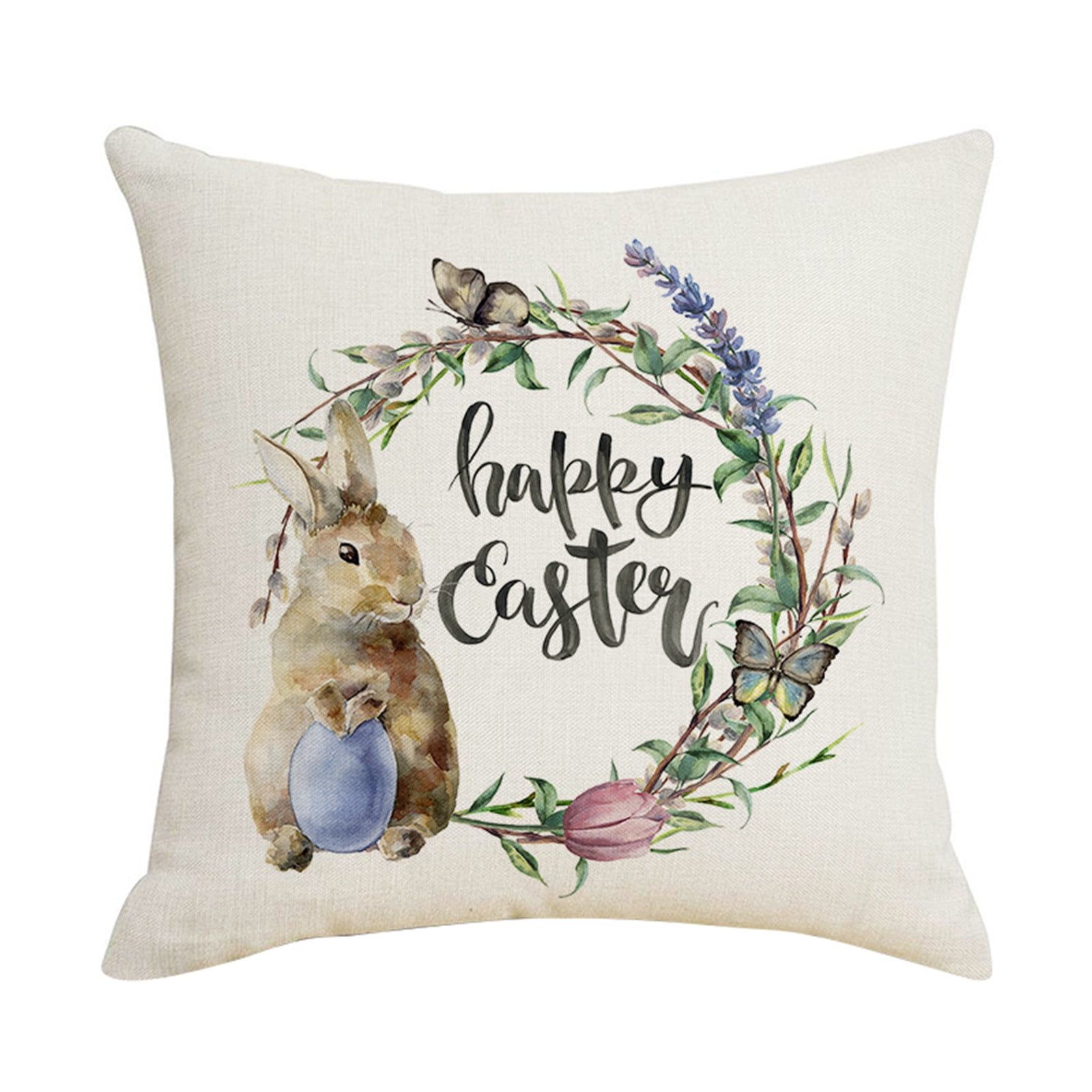 ZiSUGP Watercolor Easter Pillow Cover Spring Pillow Cover Holiday Home ...