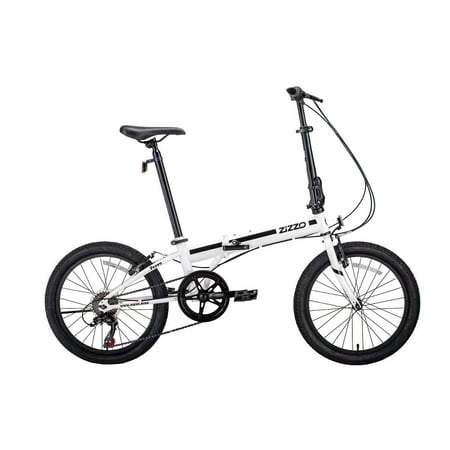 ZiZZO FERRO 20" Wheel, HT-Steel 7-Speed Aluminum Alloy Folding Bike for all genders, White