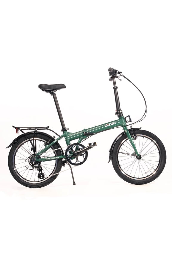 Forte 8-Speed 20" Wheel, Aluminum Folding Road Bicycle for All Genders, Forest Green