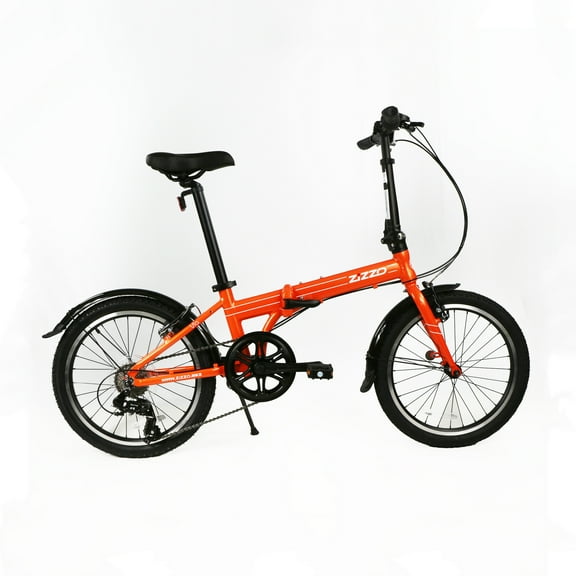 ZiZZO Via 7-Speed 20" wheel, Aluminum Folding Bicycle for all genders, Orange