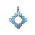 thumbnail image 1 of Zia Pendant Synthetic Blue Opal Rhodium-plated Sterling Silver, 1 of 1