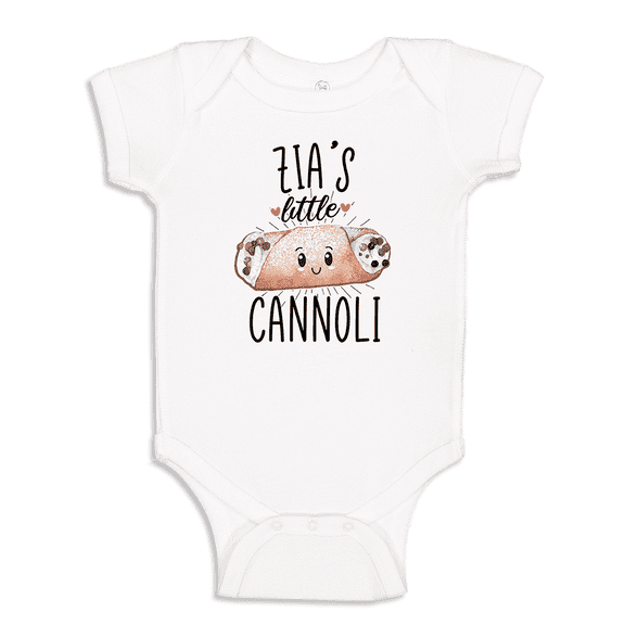Zia's Little Cannoli Baby Bodysuit One Piece 6 mo White