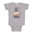 thumbnail image 1 of Zia's Little Cannoli Baby Bodysuit One Piece NB Athletic Heather, 1 of 3