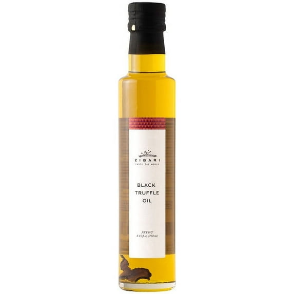Zibari - Black Truffle Oil - 8.4 FL Oz - With Black Truffle Pieces - Gourmet - Product from Italy - Non GMO - High Quality - Artisanal - Kitchen - International Cuisine