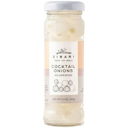 Zibari - Cocktail Onions Silverskins - Kosher - 3.5 Oz (100g) - 12 Pack - Product from Holland - Non GMO - Gourmet Food - Artisanal - Chef Approved - Kitchen - International Cuisine