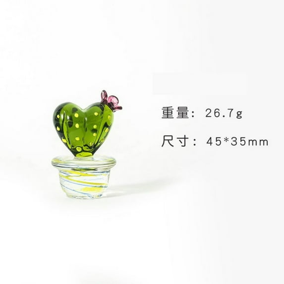 Zibo mountain glass small ornaments handicrafts cactus glass crystal car decorations desktop home potted plant