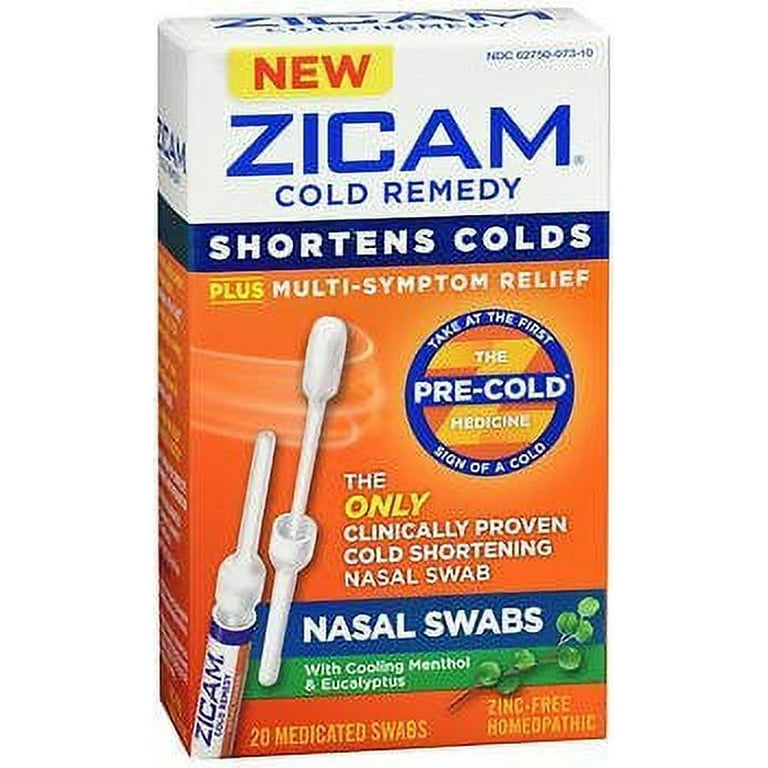 Zicam Cold Remedy Shortens Cold Medicated Nasal Swabs, with