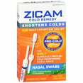 thumbnail image 1 of Zicam Cold Remedy Shortens Cold Medicated Nasal Swabs, with Cooling Menthol and Eucalyptus, Zinc-Free, 20 Count - 2 Pack, 1 of 6