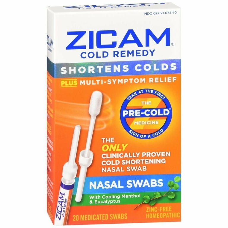 Zicam Cold Remedy Nasal Swabs, Multi-Symptom Relief, 20 ct, Pack