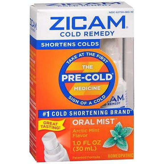 Zicam Cold Remedy Oral Mist Arctic Mint Flavor Pre-Cold Medicine 1 oz 3 Pack
