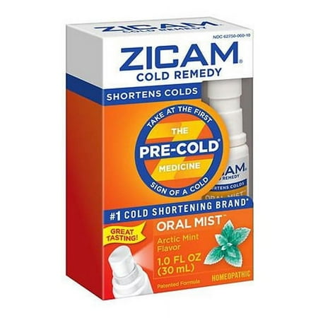 Zicam Cold Remedy Pre Cold Medicine Oral Mist, Arctic Mint - 1 Oz, 2 Pack
