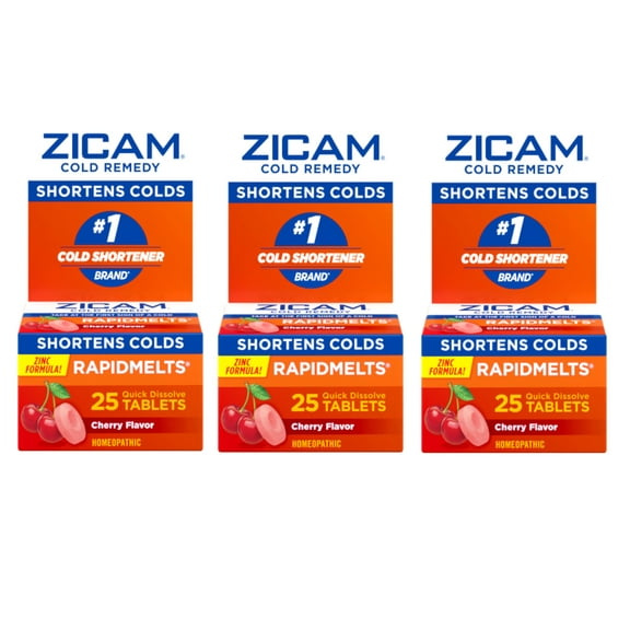 Zicam Cold Remedy RapidMelts, Cherry 25 ea (Pack of 3)