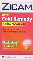 Zicam Cold Remedy RapidMelts with Vitamin C, 25 Count