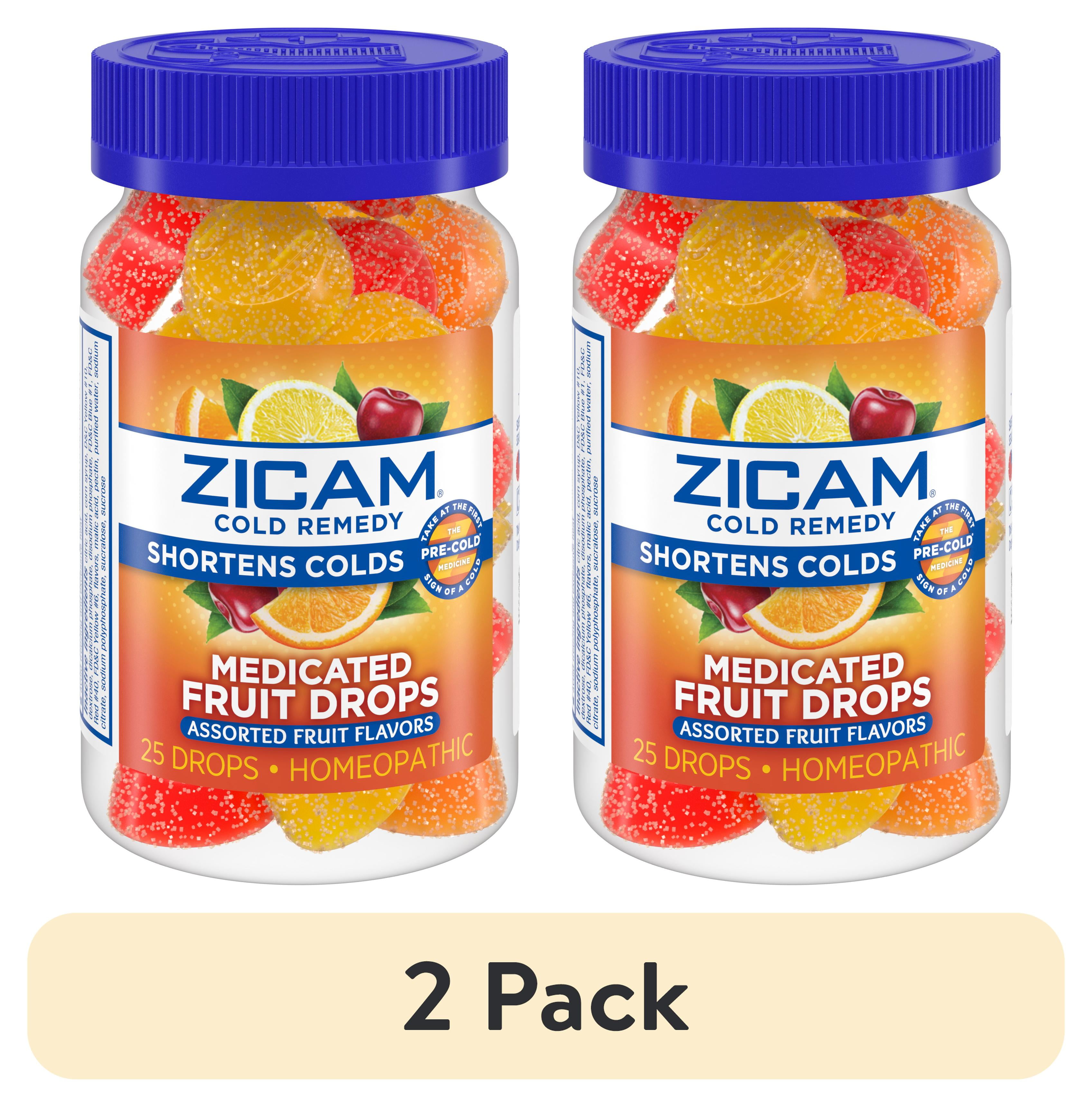 (2 pack) Zicam Cold Remedy Zinc Medicated Fruit Drops, Assorted
