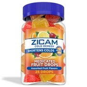 Zicam Cold Remedy Zinc Medicated Fruit Drops, Assorted, Homeopathic Cold Shortening Medicine, 25 Ct