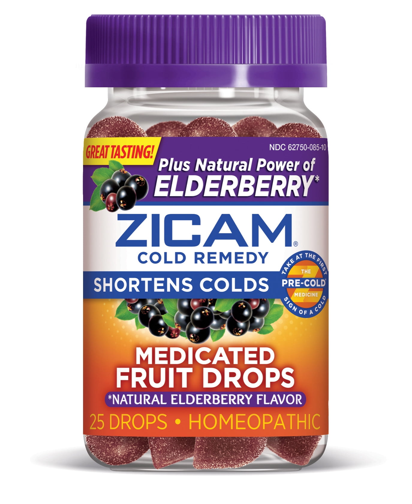 Zicam Cold Remedy Zinc Medicated Fruit Drops Elderberry Homeopathic Cold Shortening Medicine 