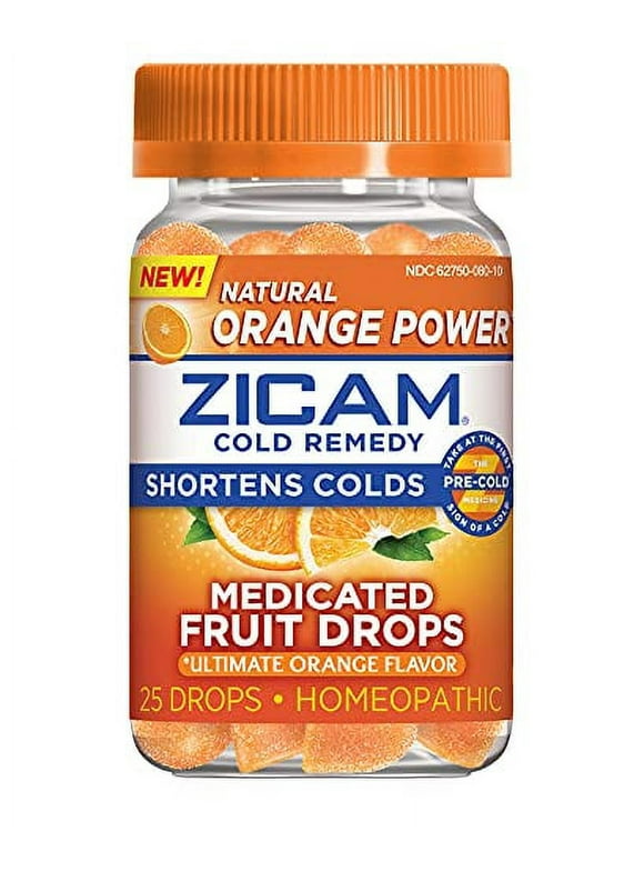 Zicam Cold Remedy Zinc Medicated Fruit Drops, Ultimate Orange, 25 Count (Pack of 1)