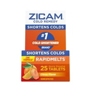 (2 pack) Zicam Cold Remedy Zinc RapidMelts, Citrus Flavor, Homeopathic Cold Shortening Medicine, 25 Count