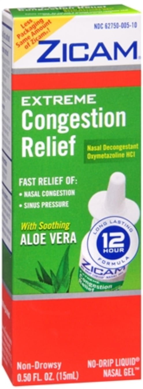 Zicam Extreme Congestion Relief Liquid Nasal Gel 0.50 oz (Pack of 2)