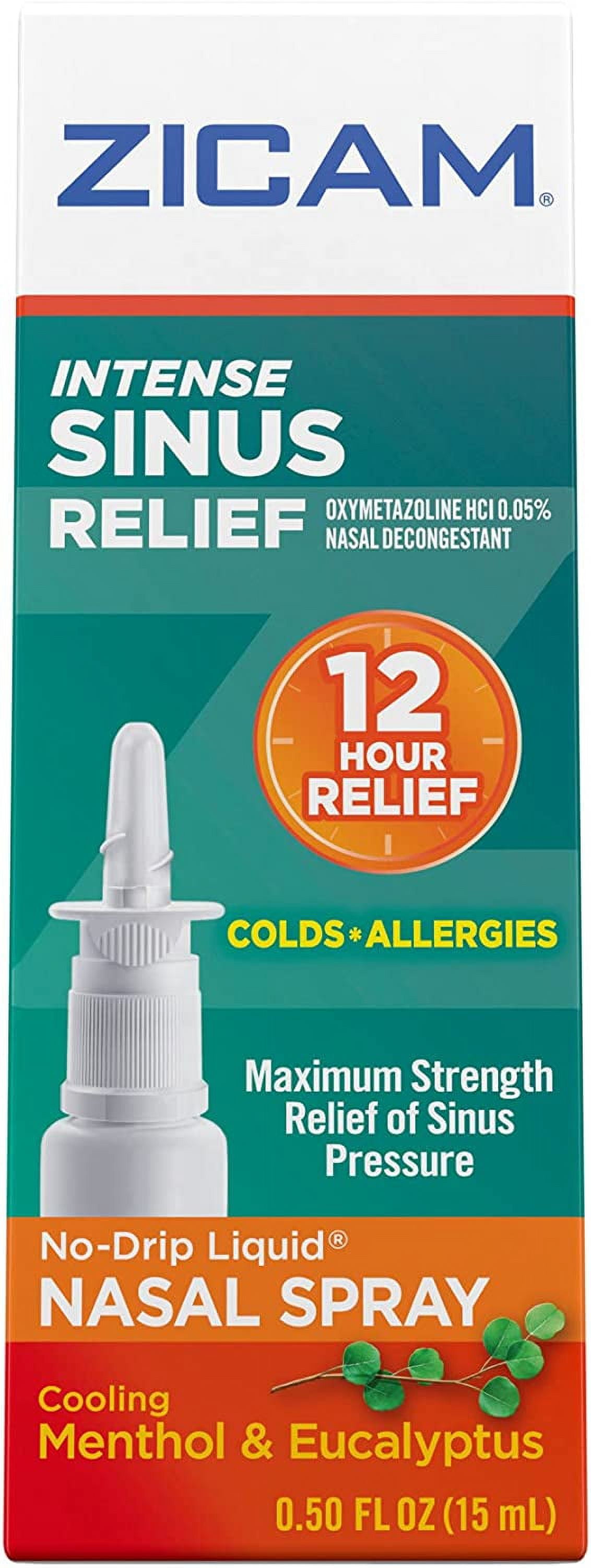 Zicam Intense Sinus Relief Cold Cooling Allergies Liquid Nasal Spray,0
