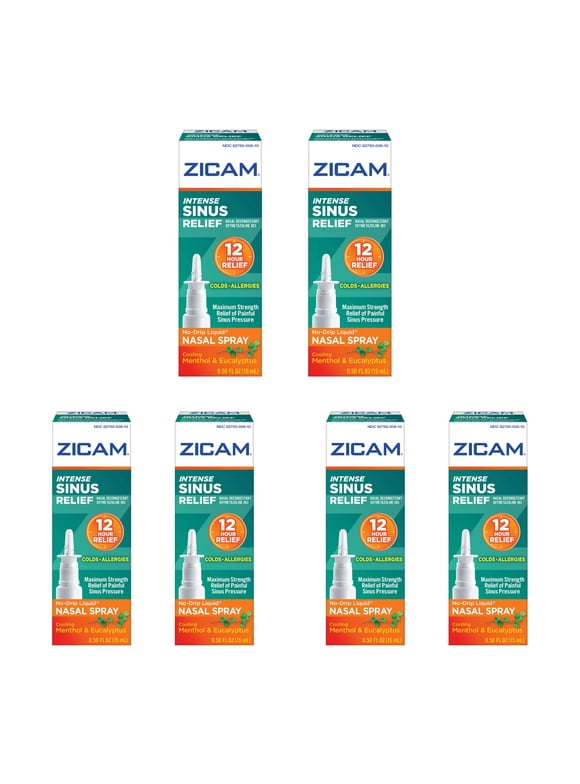 Zicam Intense Sinus Relief Liquid Nasal Spray 0.50 oz (Pack of 6)