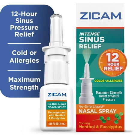 Zicam Intense Sinus Relief No-Drip Relief Nasal Spray with Cooling Menthol & Eucalyptus 0.5 oz