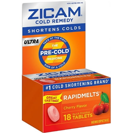 Zicam Ultra Cold Remedy RapidMelts, Cherry 18 ea (Pack of 2)