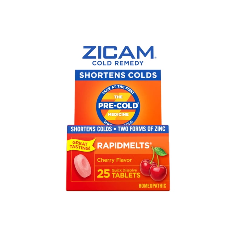 Zicam Zinc Cold Remedy Quick Dissolve Tablets, Cherry Flavor, 25ct