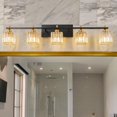 thumbnail image 1 of Zicbol Modern Dimmable Glam Crystal  Black Gold Bathroom Vanity Lights 5-Lights - Black & Gold, 1 of 5