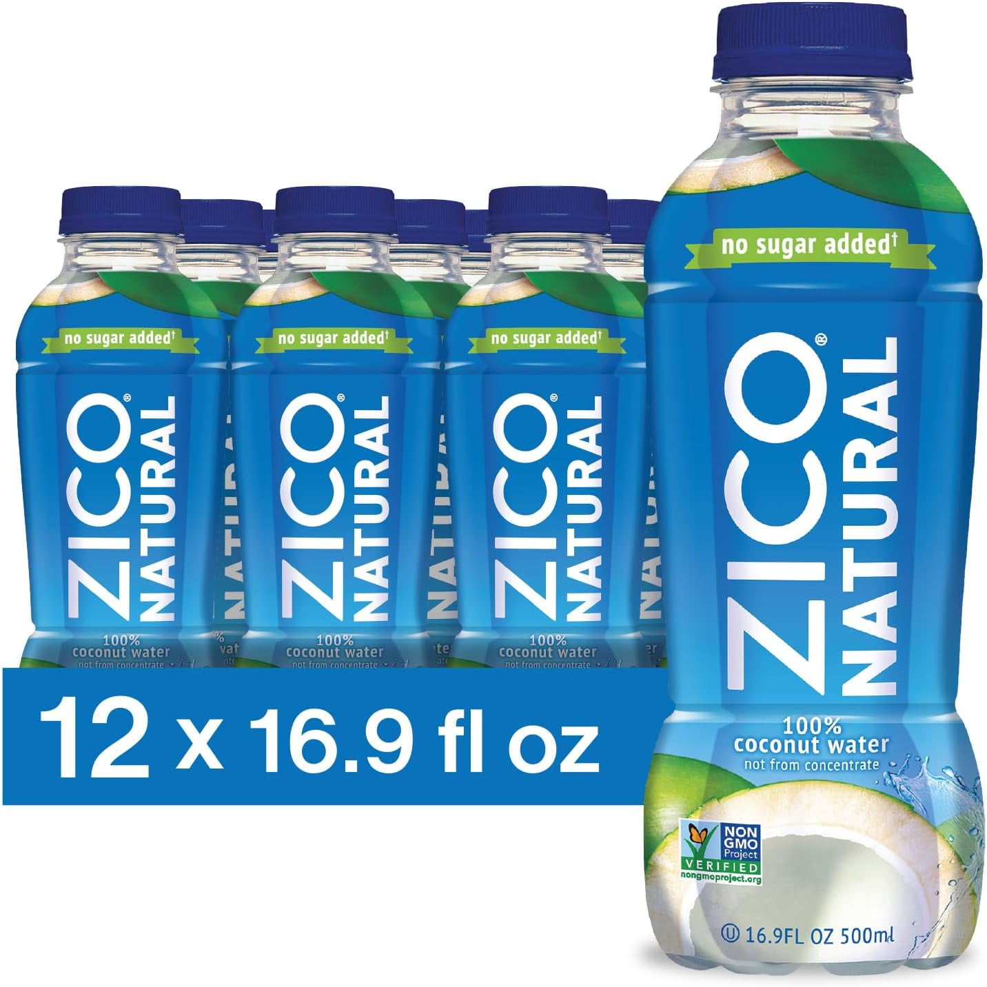Zico 100 Coconut Water, NO added Sugar, Refreshingly Delicious, Hydration with Electrolytes, 16