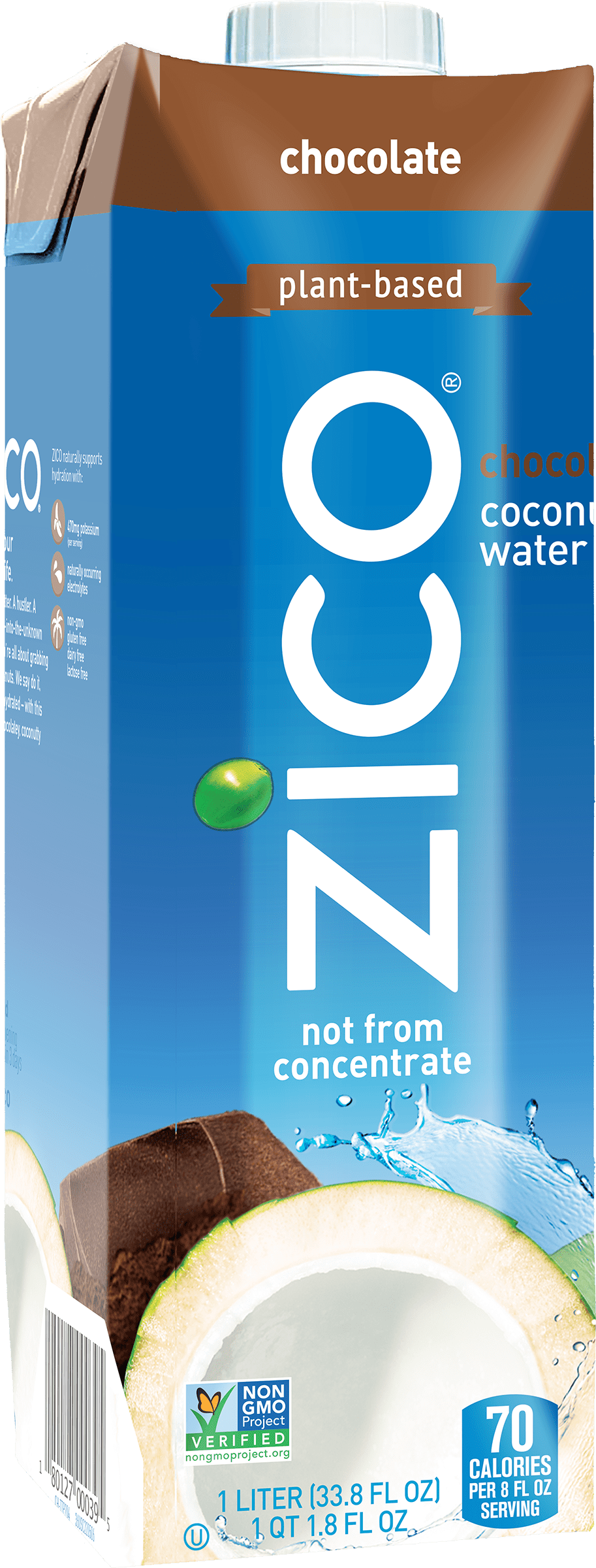 Zico Chocolate Flavored Coconut Water, 1 Liter, Low Pulp
